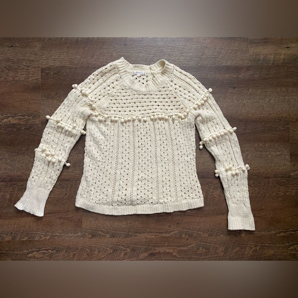 WILLOW & CLAY open-knit Crochet 
 sweater cottage chic soft delicate sz S EUC - Picture 14 of 15